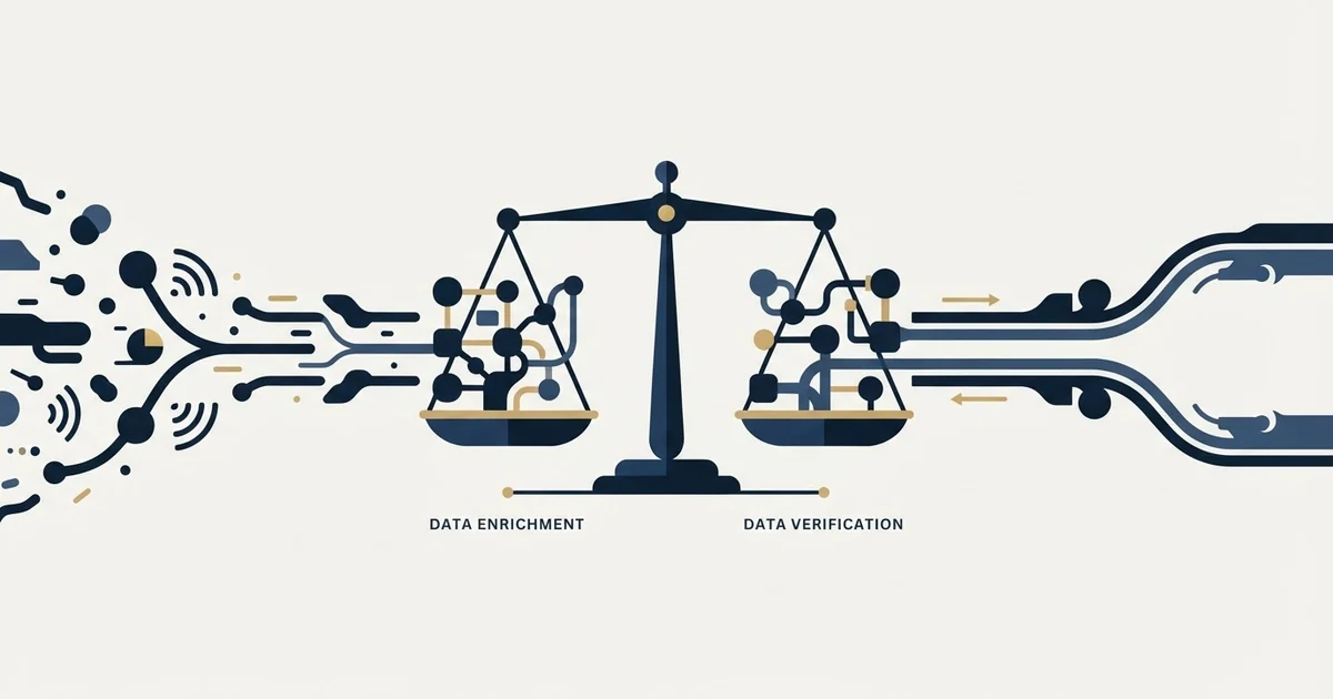 Editorial illustration for Kaspr vs MailerCheck