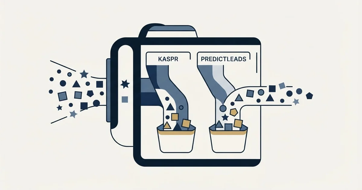 Editorial illustration for Kaspr vs PredictLeads