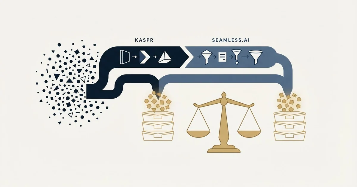 Editorial illustration for Kaspr vs Seamless.AI