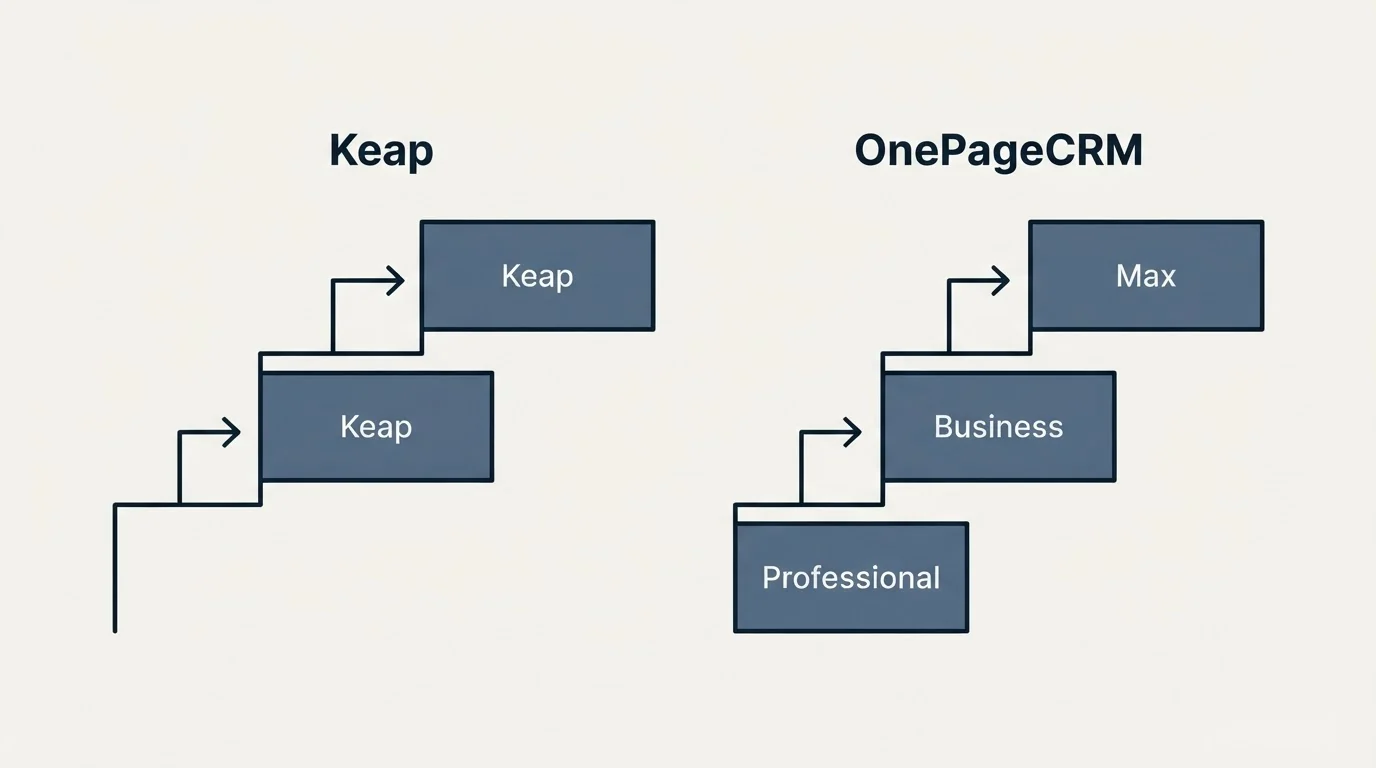 Pricing ladder: Pricing Comparison (Keap, OnePageCRM, Professional, Business)