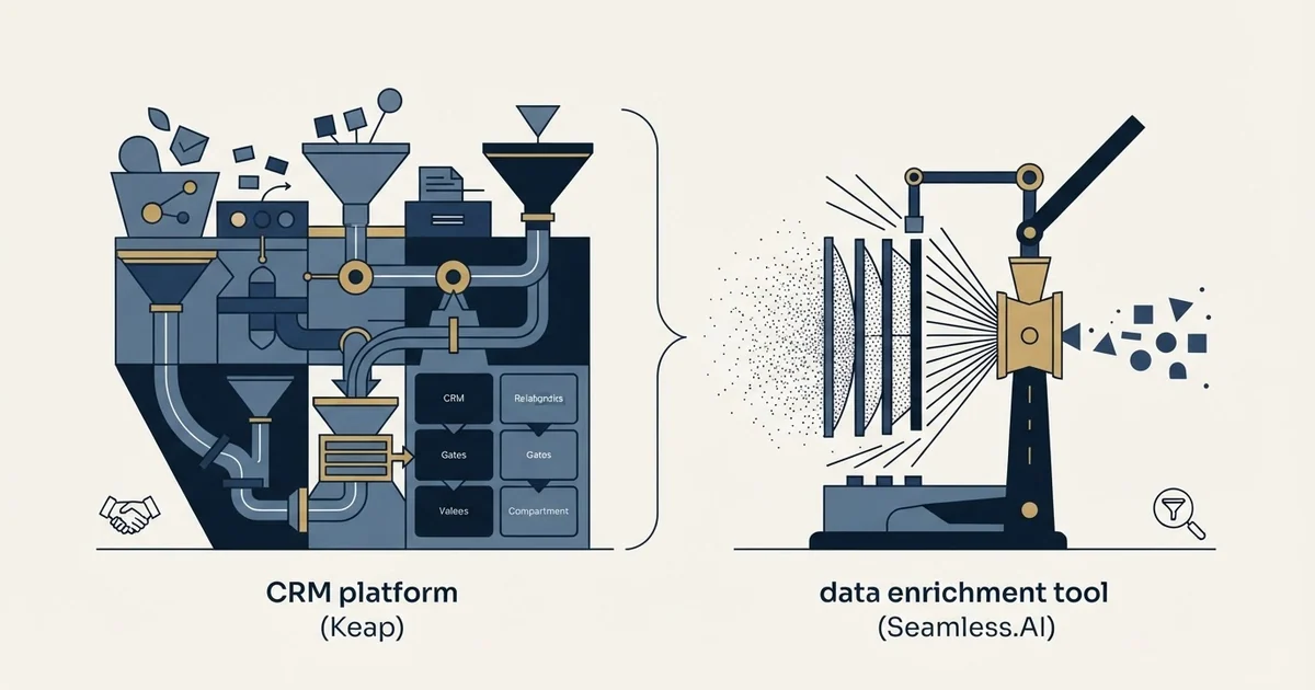 Editorial illustration for Keap vs Seamless.AI