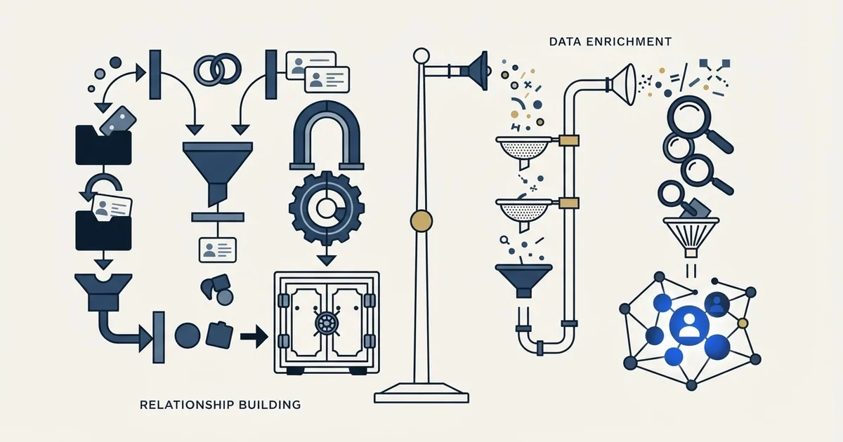 Editorial illustration for Keap vs Skrapp.io
