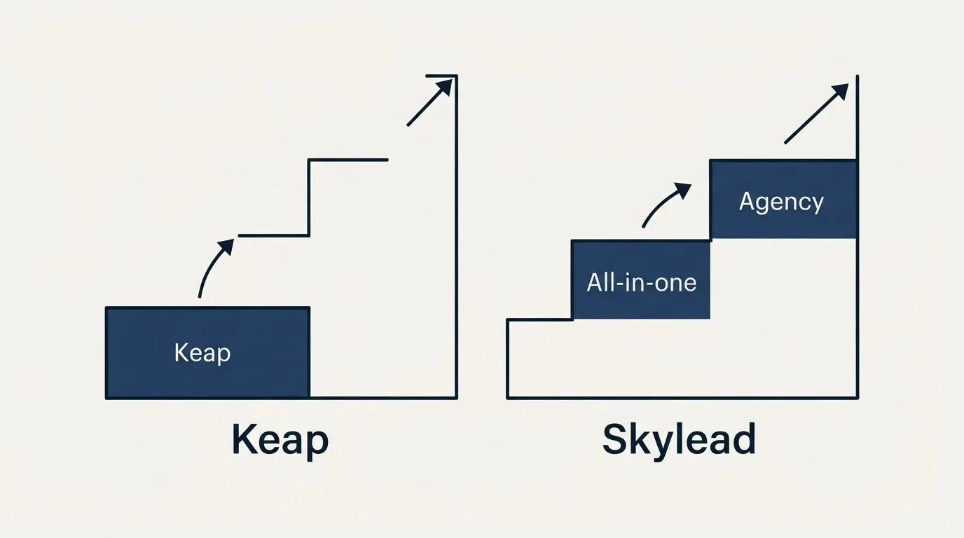 Pricing ladder: Pricing Comparison (Keap, Skylead, All-in-one, Agency)