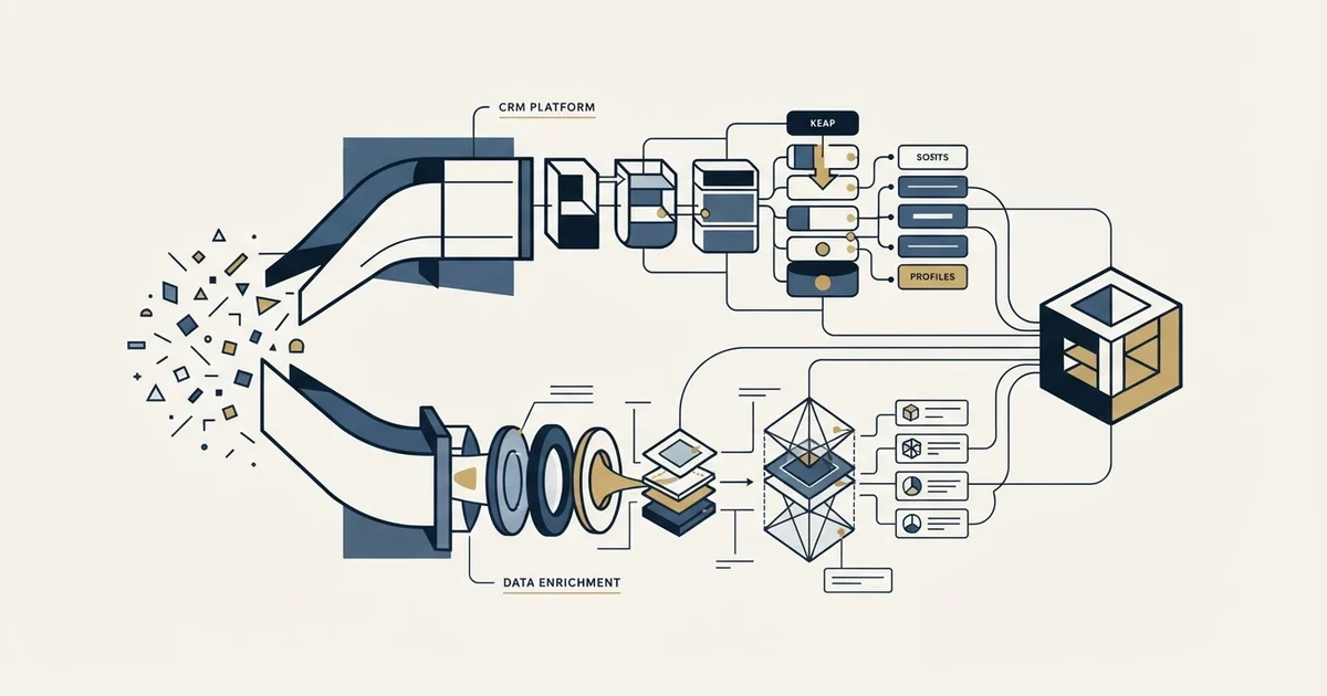 Editorial illustration for Keap vs TheirStack