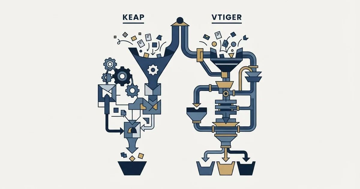 Editorial illustration for Keap vs Vtiger