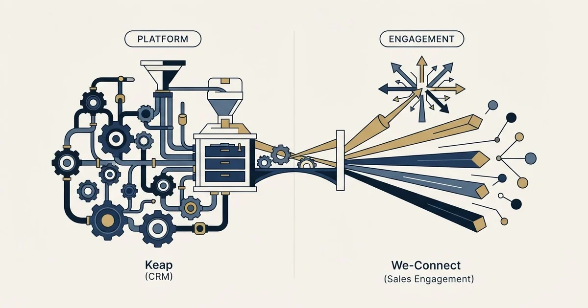 Editorial illustration for Keap vs We-Connect