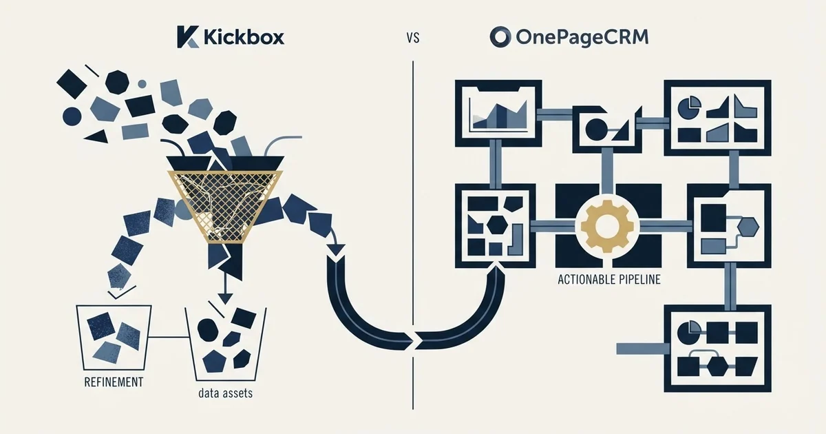 Editorial illustration for Kickbox vs OnePageCRM