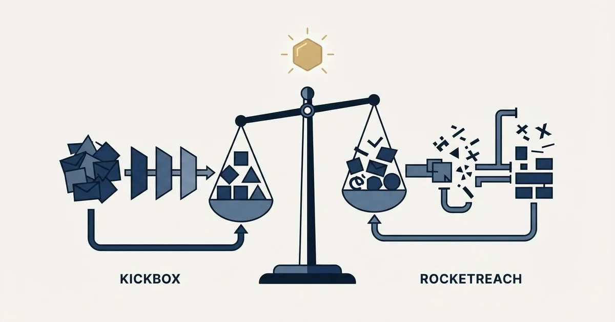Editorial illustration for Kickbox vs RocketReach