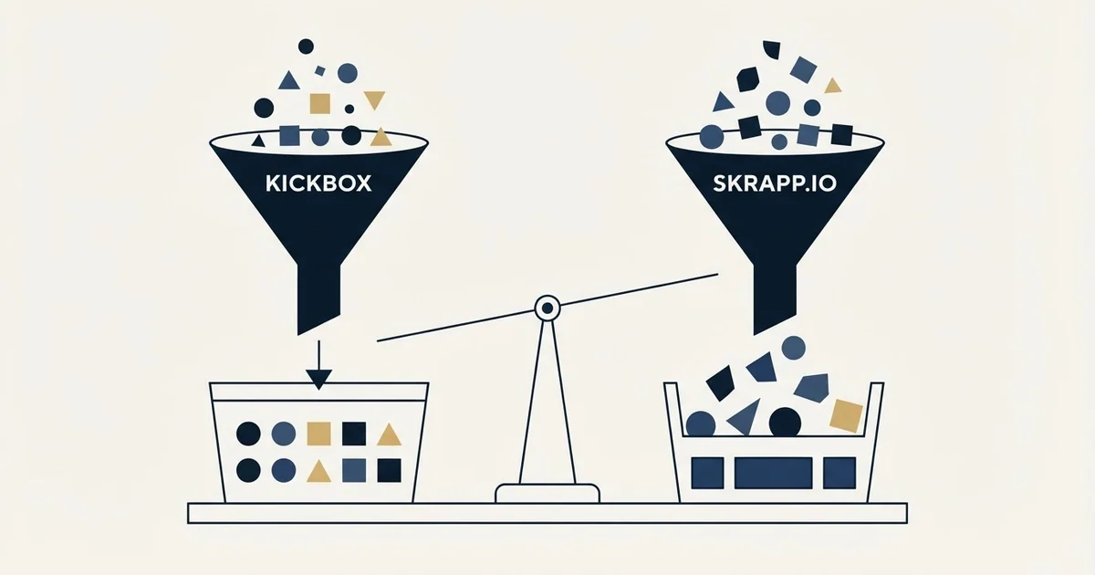 Editorial illustration for Kickbox vs Skrapp.io