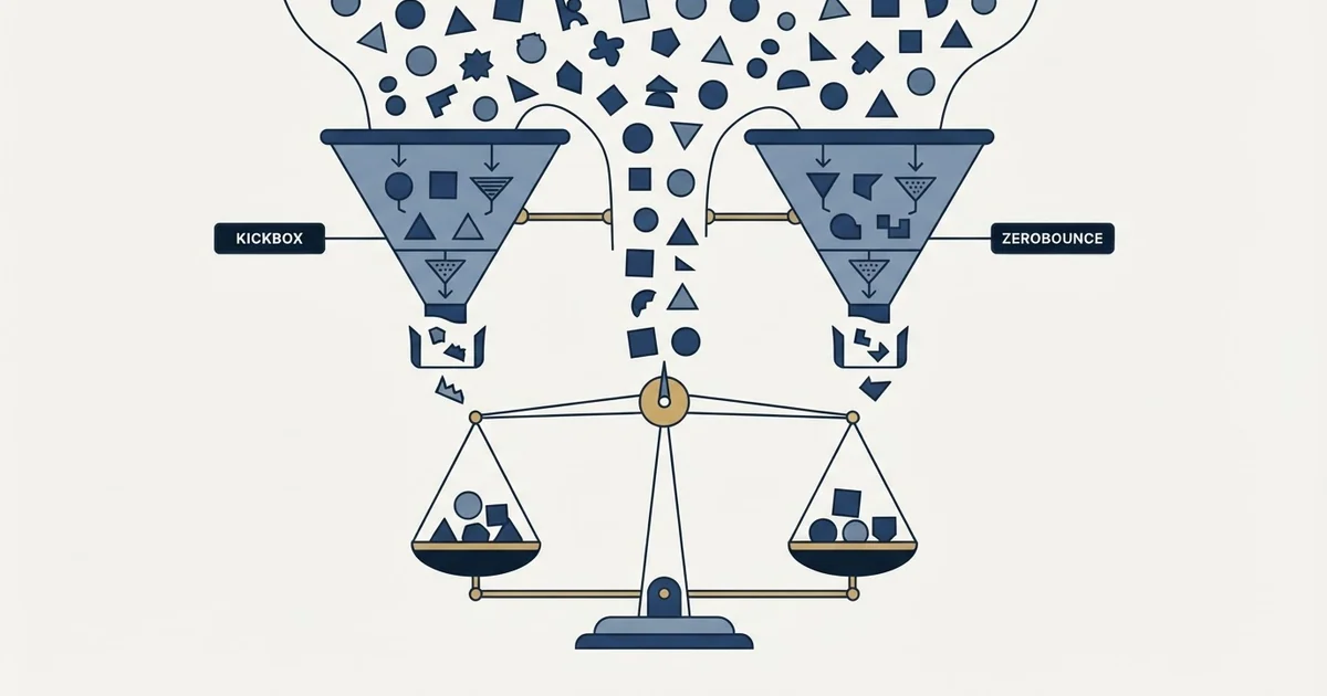 Editorial illustration for Kickbox vs ZeroBounce