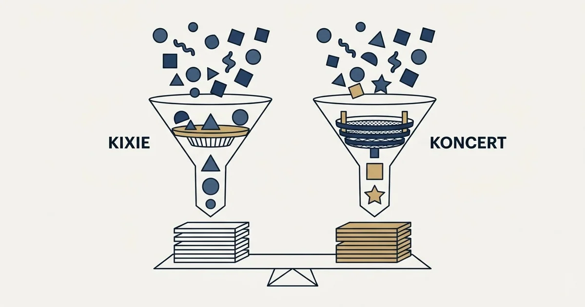 Editorial illustration for Kixie vs Koncert