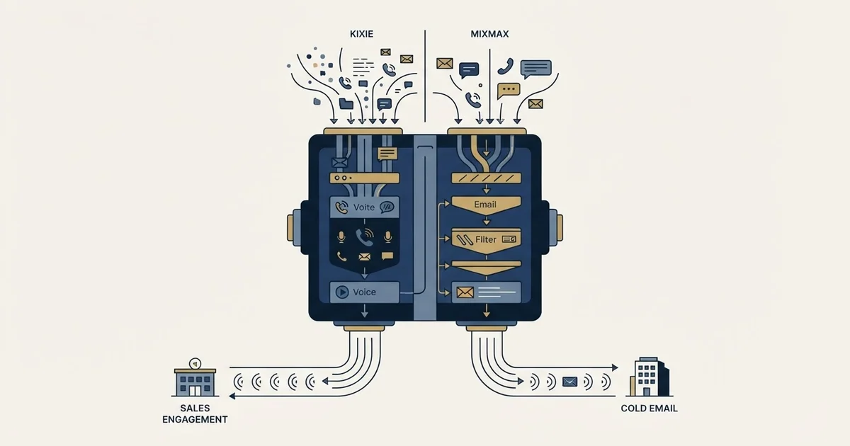 Editorial illustration for Kixie vs Mixmax
