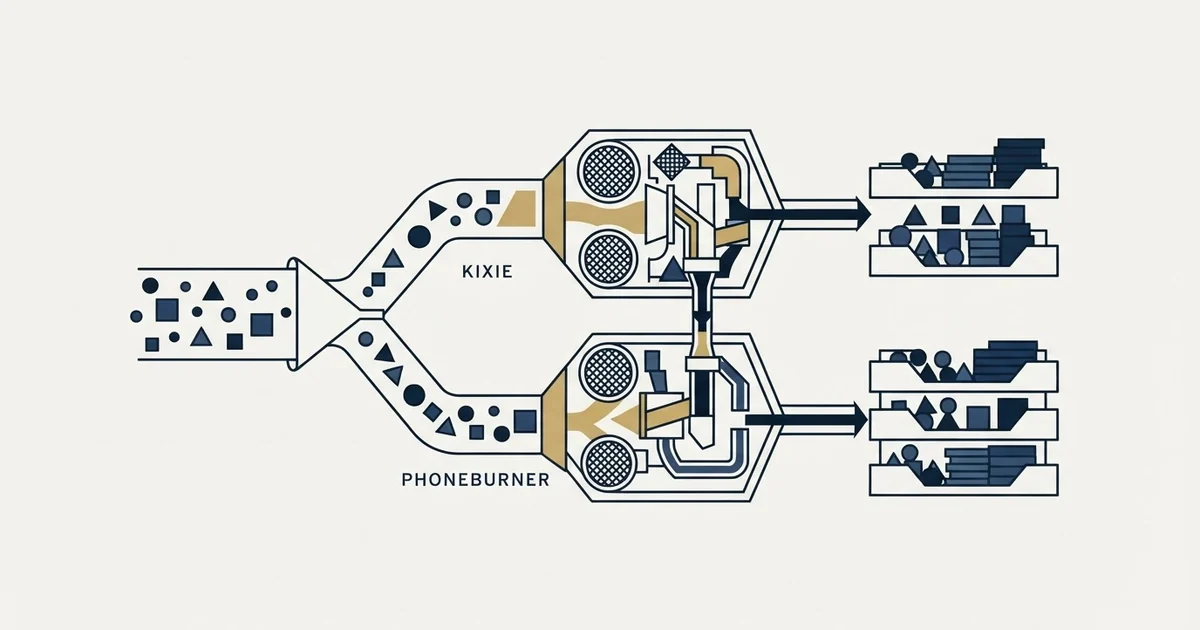 Editorial illustration for Kixie vs PhoneBurner