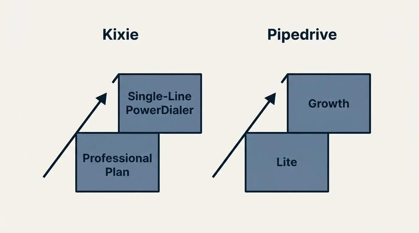 Pricing ladder: Pricing Comparison (Kixie, Pipedrive, Professional Plan, Lite)