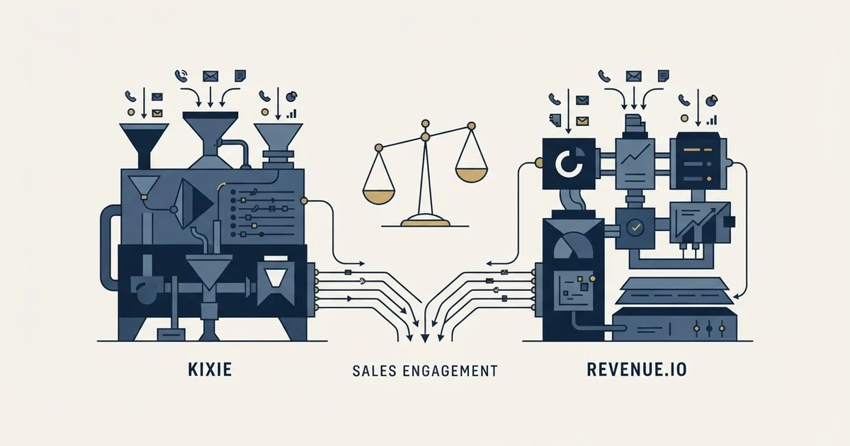 Editorial illustration for Kixie vs Revenue.io