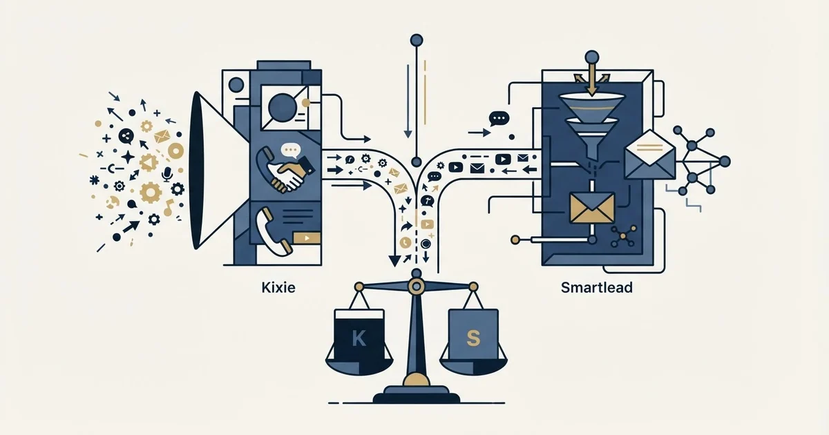 Editorial illustration for Kixie vs Smartlead
