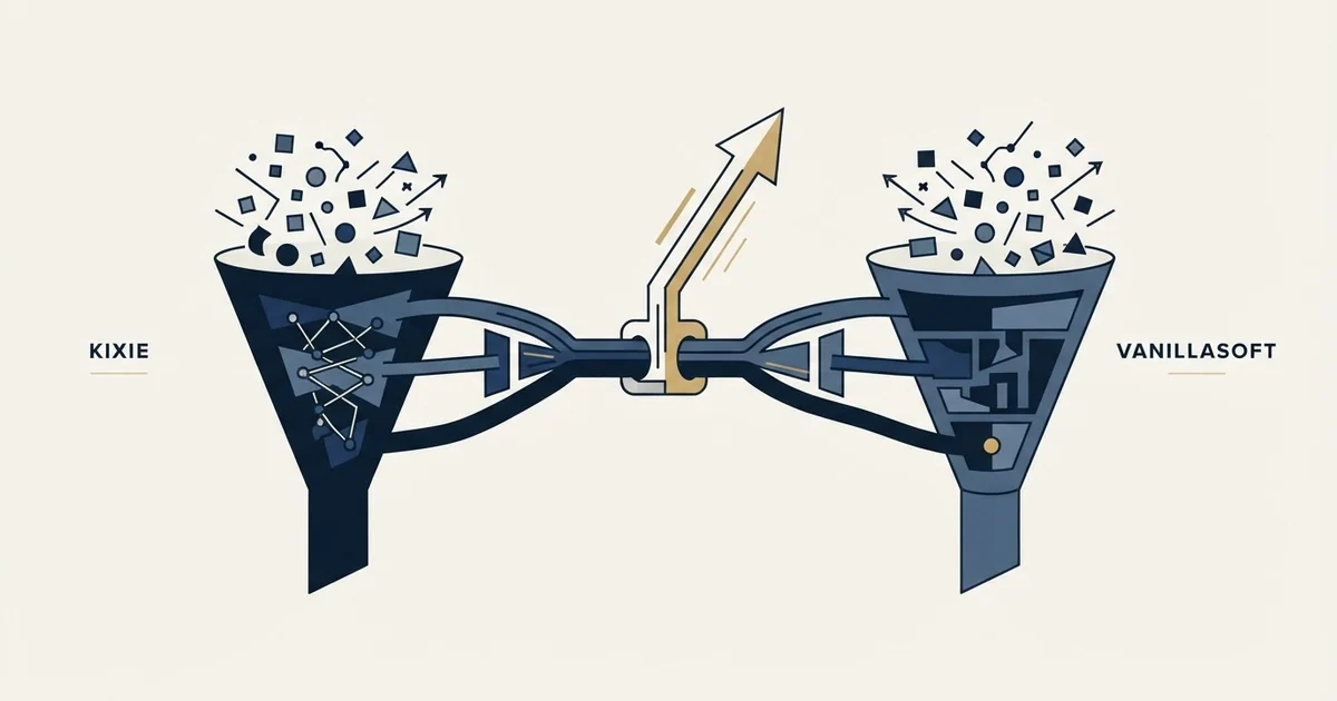 Editorial illustration for Kixie vs Vanillasoft