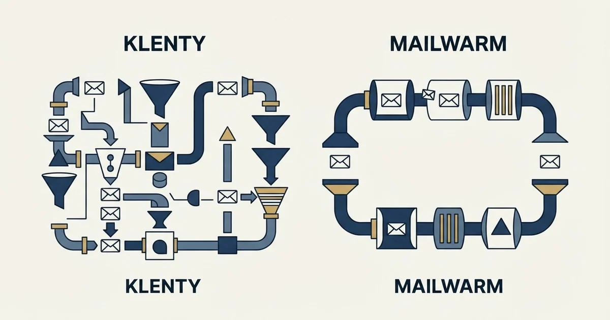 Editorial illustration for Klenty vs Mailwarm