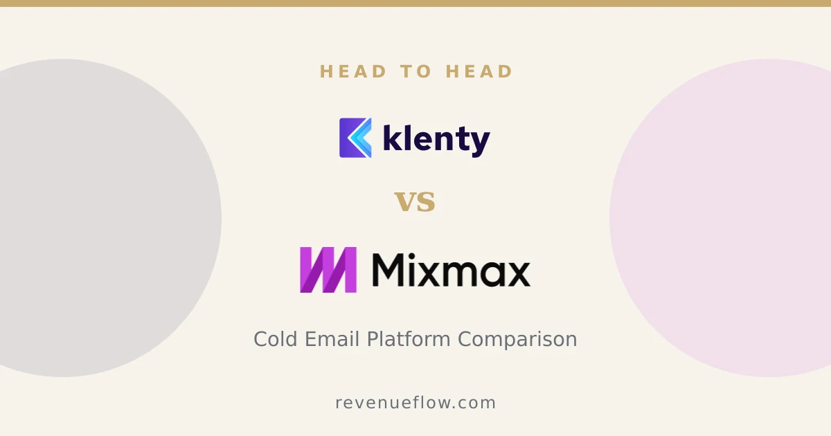 Branded cover: Klenty vs Mixmax: Cold Email Platform Comparison