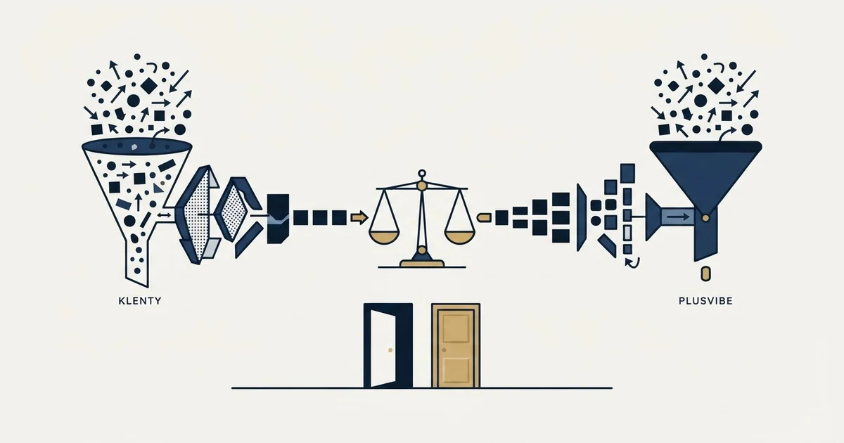 Editorial illustration for Klenty vs PlusVibe