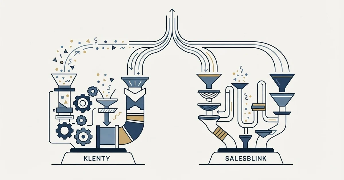 Editorial illustration for Klenty vs SalesBlink
