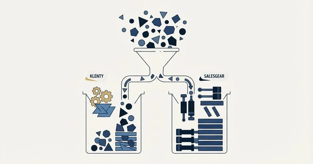 Editorial illustration for Klenty vs Salesgear