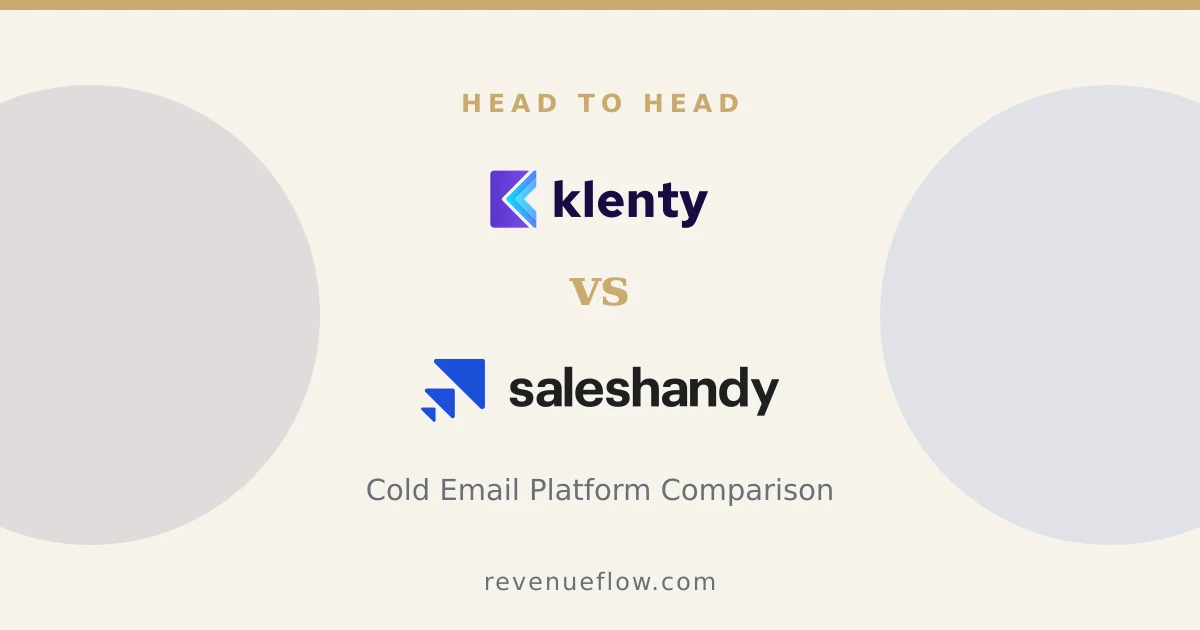 Branded cover: Klenty vs Saleshandy: Cold Email Platform Comparison