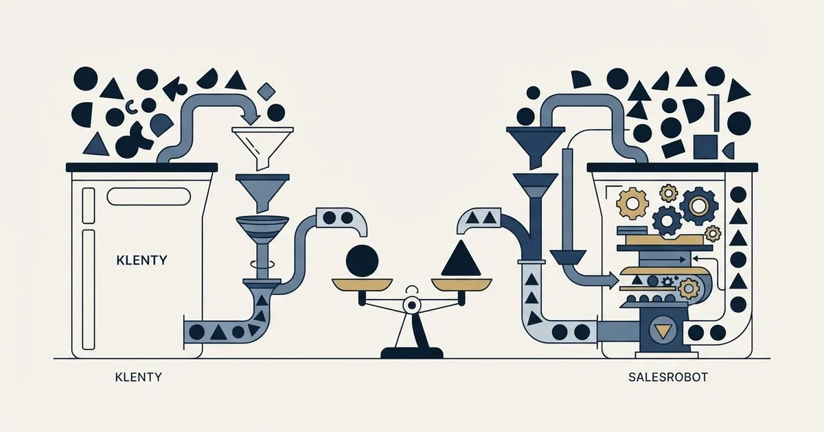 Editorial illustration for Klenty vs SalesRobot