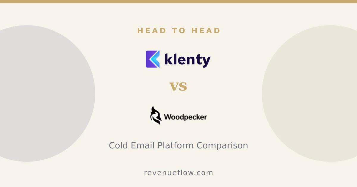 Branded cover: Klenty vs Woodpecker: Cold Email Platform Comparison