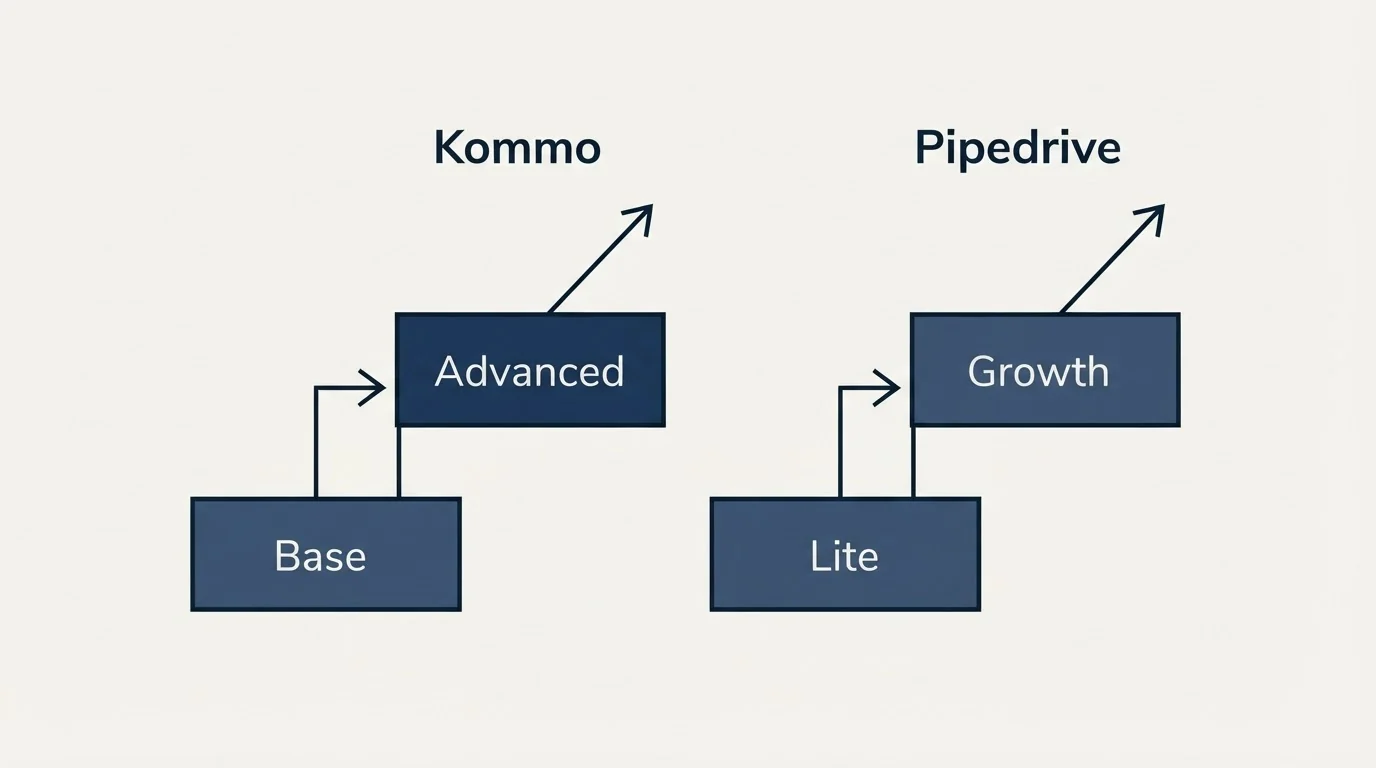 Pricing ladder: Pricing Comparison (Kommo, Pipedrive, Base, Lite)