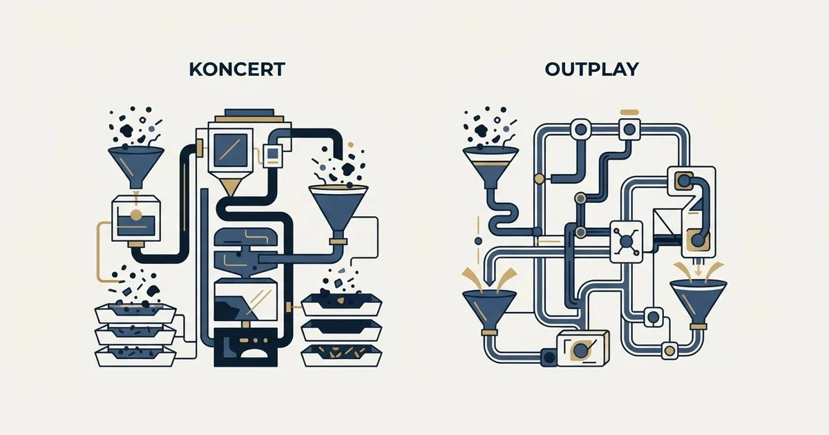 Editorial illustration for Koncert vs Outplay