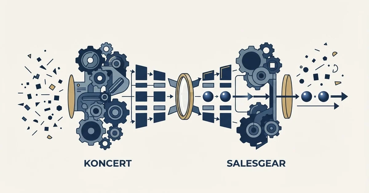 Editorial illustration for Koncert vs Salesgear