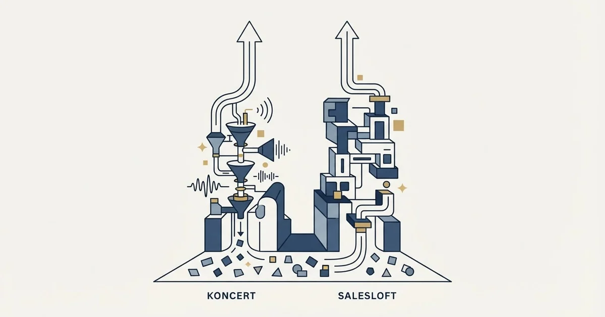 Editorial illustration for Koncert vs Salesloft