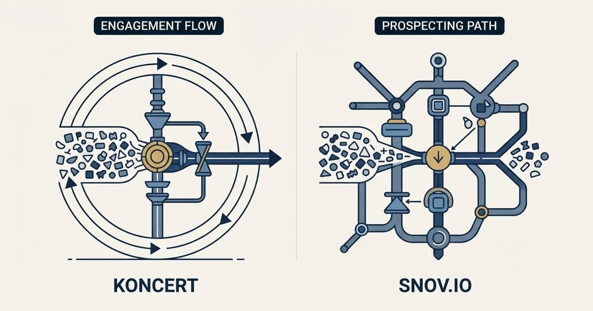 Editorial illustration for Koncert vs Snov.io