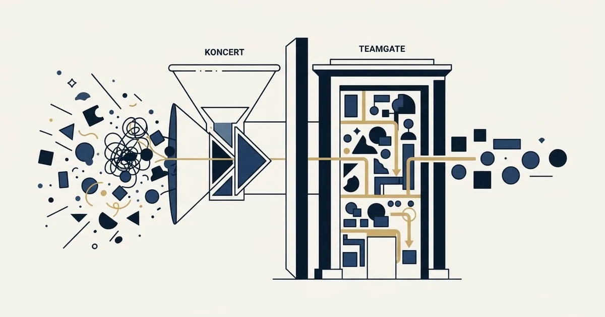 Editorial illustration for Koncert vs Teamgate