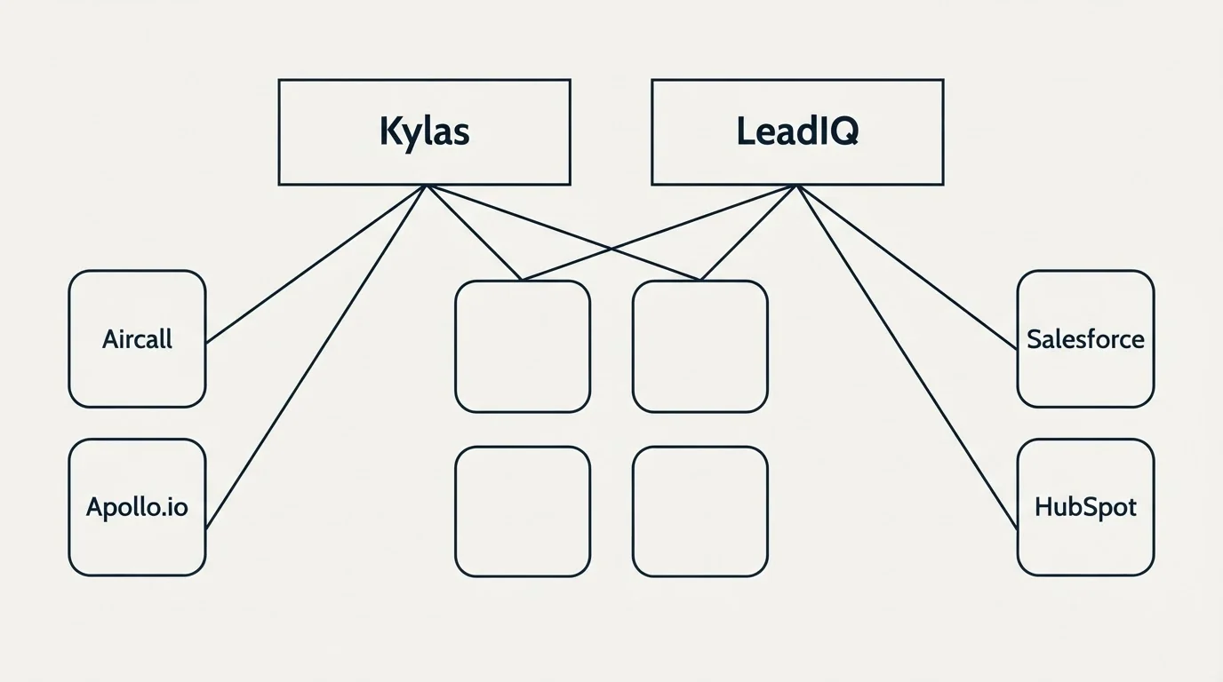 Integration grid: Integration Ecosystem (Kylas, LeadIQ, Aircall, Salesforce)