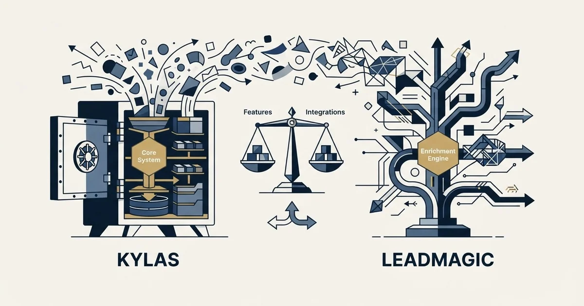 Editorial illustration for Kylas vs LeadMagic