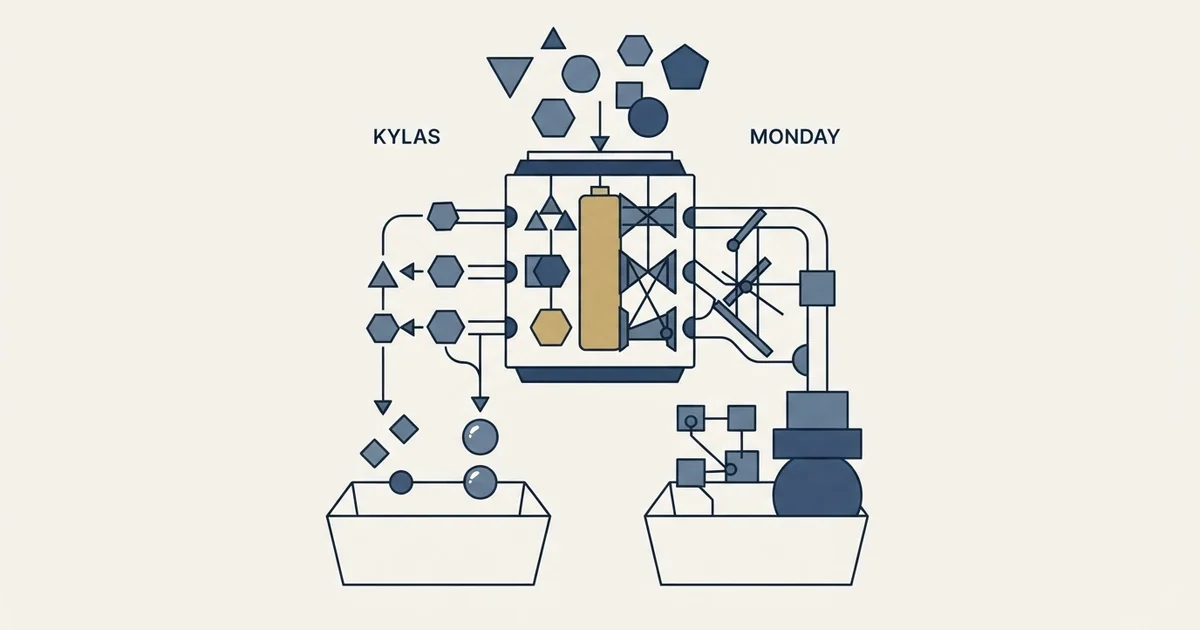 Editorial illustration for Kylas vs Monday CRM