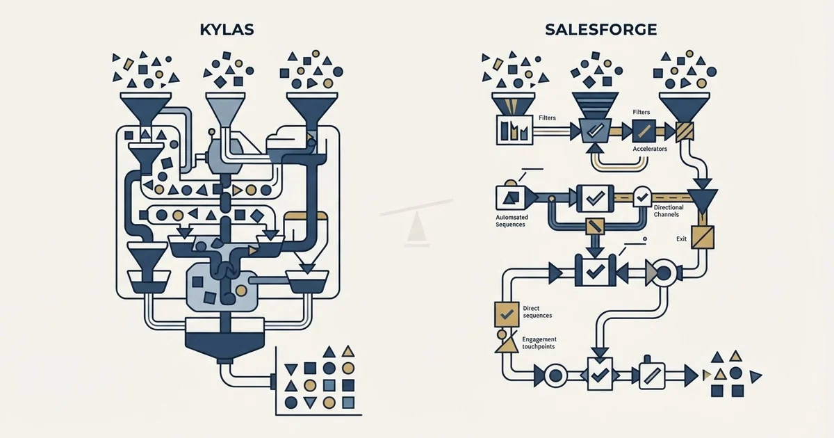 Editorial illustration for Kylas vs Salesforge