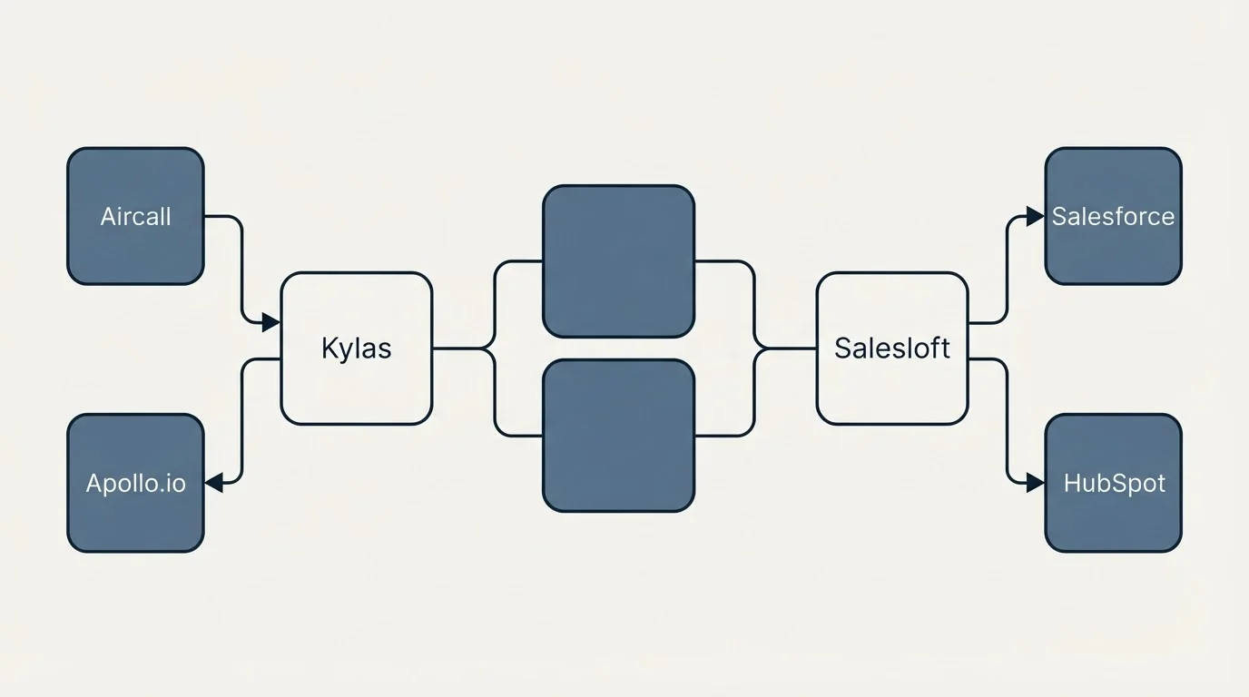 Integration schematic: Integration Ecosystem (Kylas, Salesloft, Aircall, Salesforce)