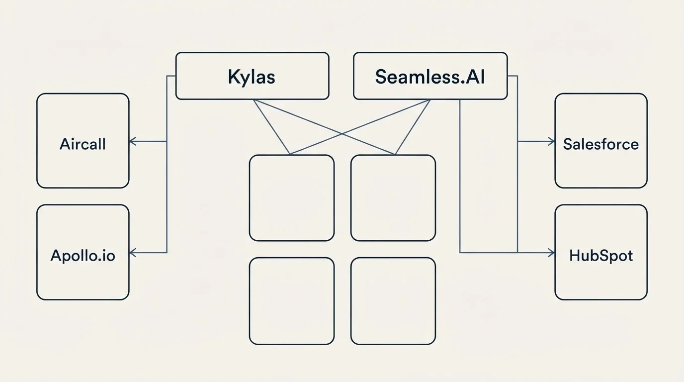 Integration grid: Integration Ecosystem (Kylas, Seamless.AI, Aircall, Salesforce)