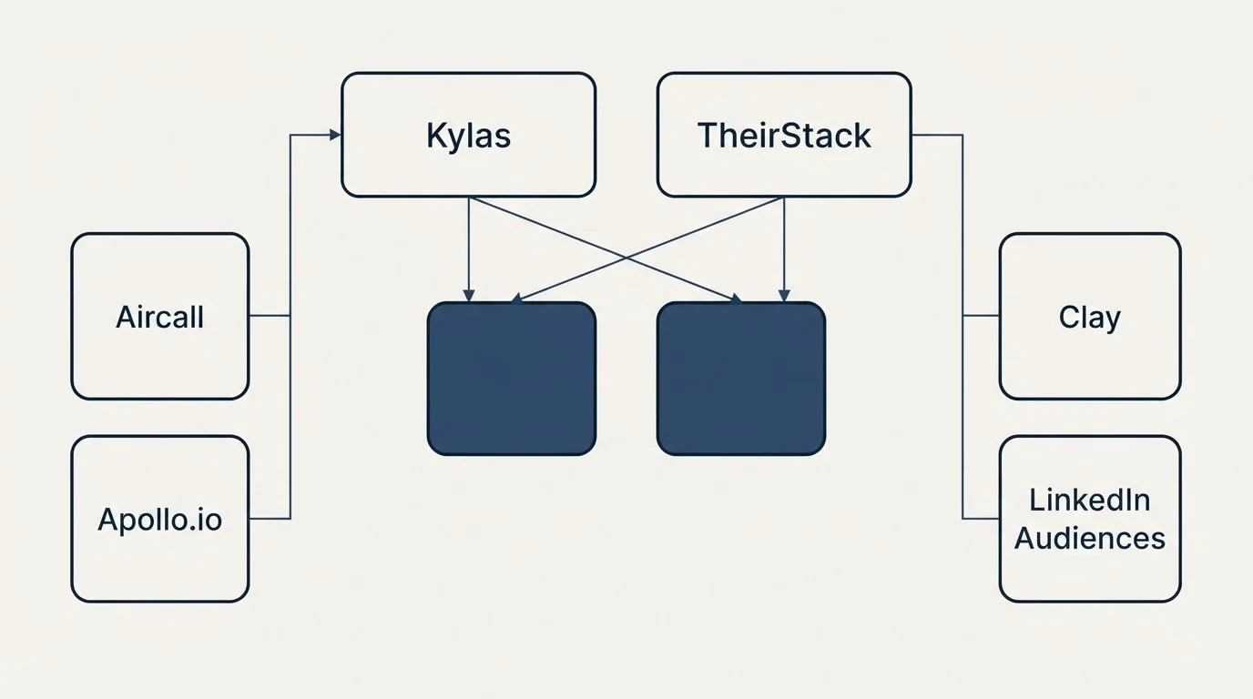 Integration grid: Integration Ecosystem (Kylas, TheirStack, Aircall, Clay)