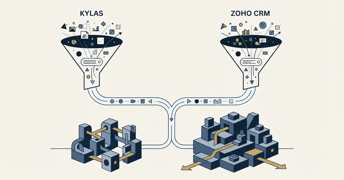 Editorial illustration for Kylas vs Zoho CRM