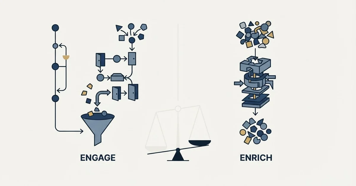 Editorial illustration for La Growth Machine vs LeadIQ