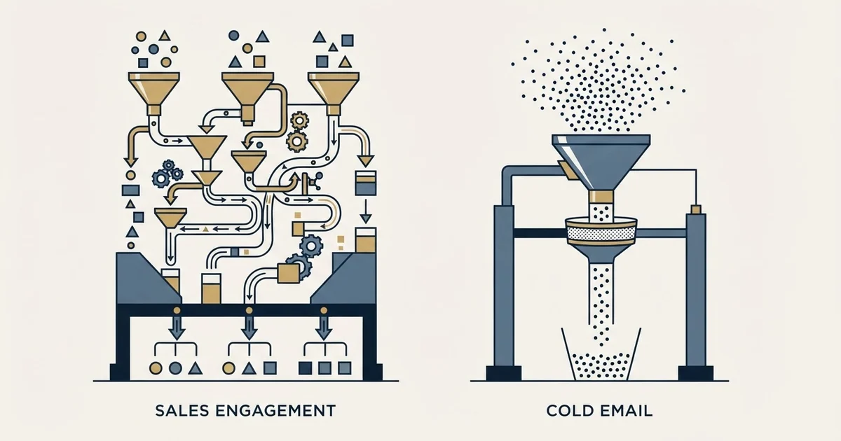 Editorial illustration for La Growth Machine vs Mailmeteor
