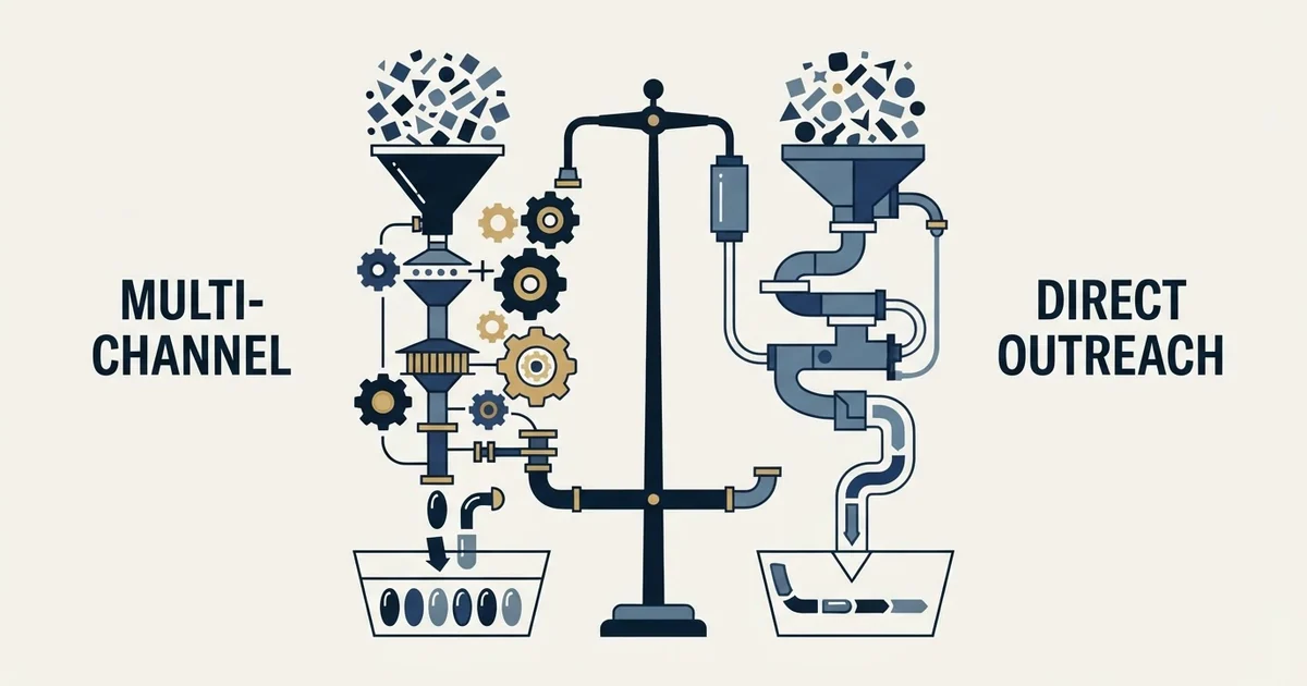 Editorial illustration for La Growth Machine vs Manyreach