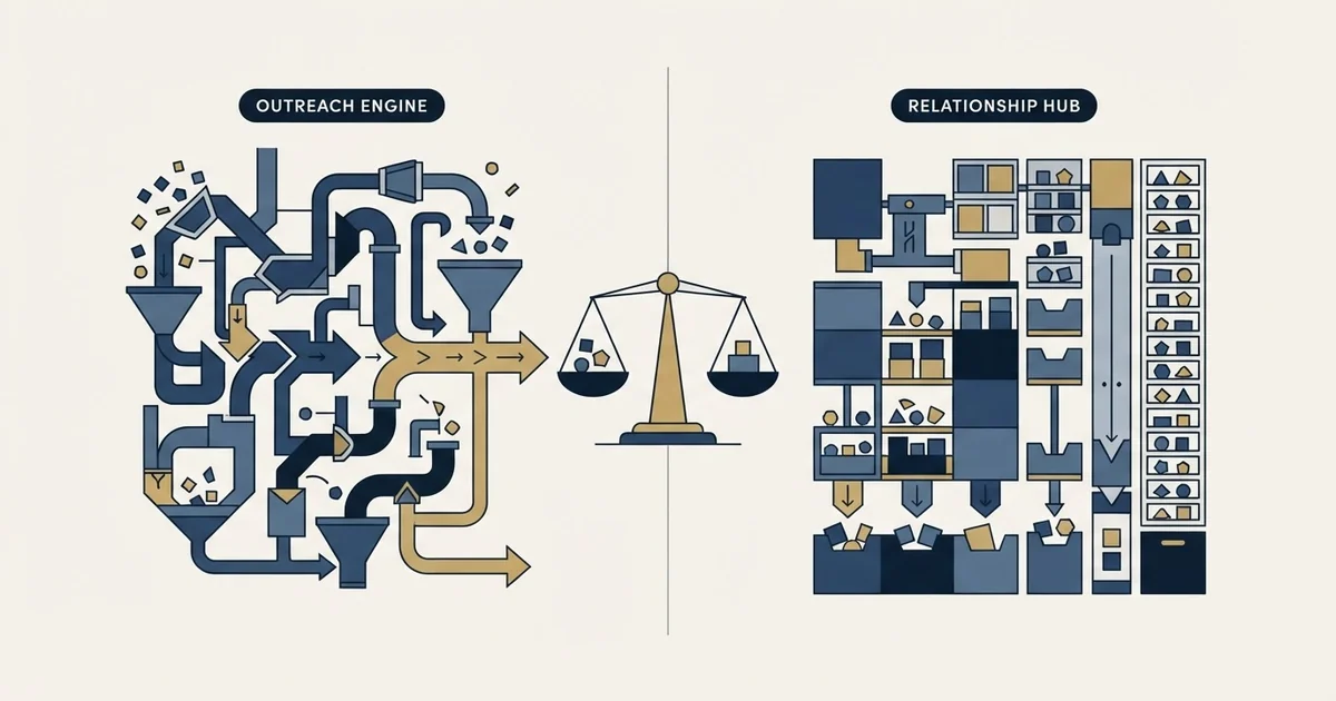 Editorial illustration for La Growth Machine vs Monday CRM