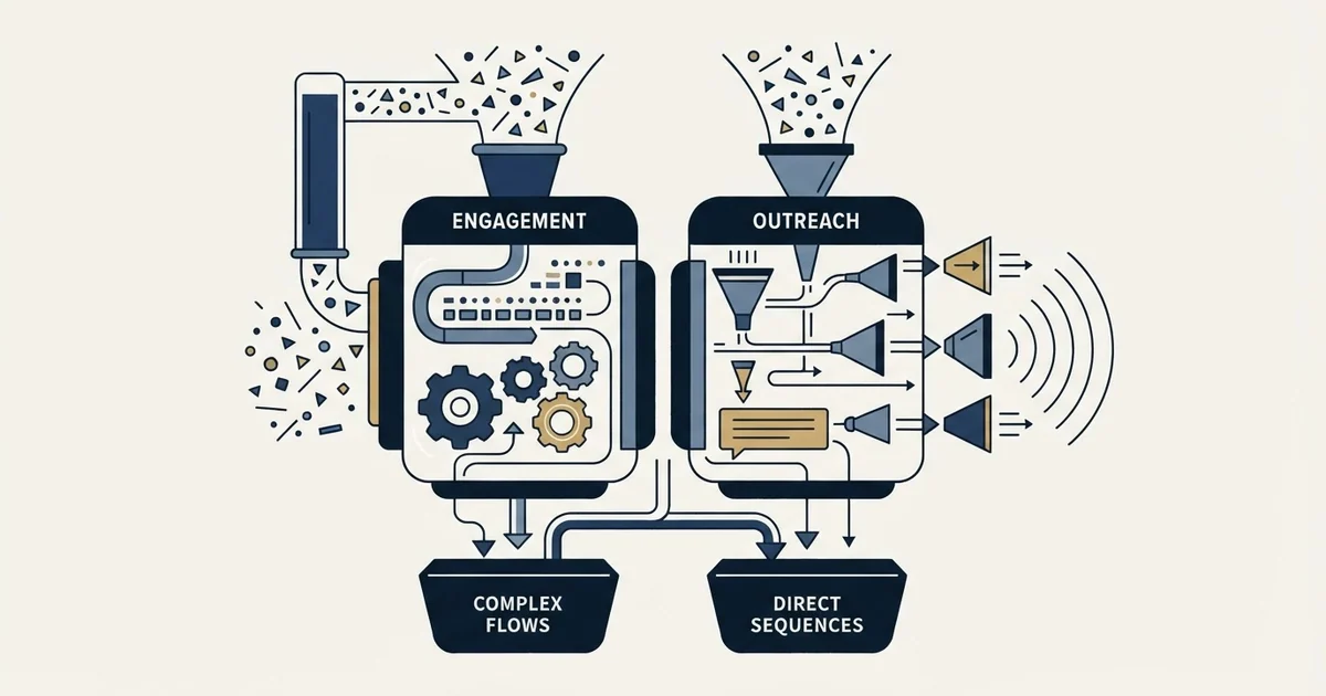 Editorial illustration for La Growth Machine vs Outplay