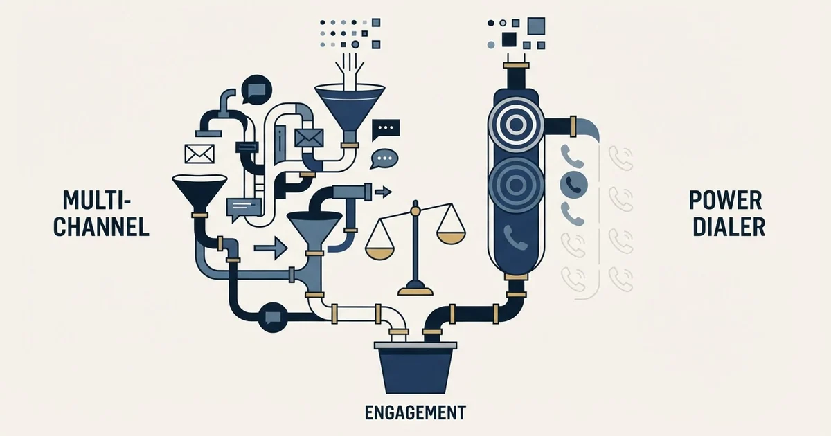 Editorial illustration for La Growth Machine vs PhoneBurner