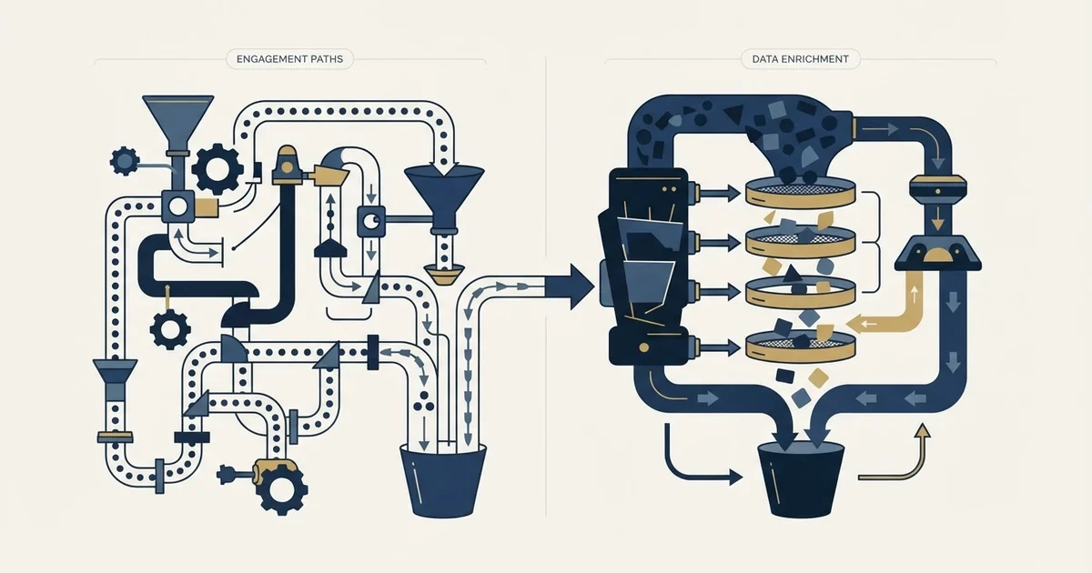Editorial illustration for La Growth Machine vs PredictLeads